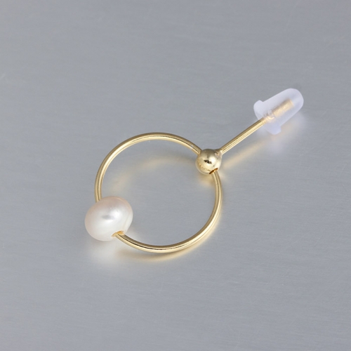 925 sterling silver 16mm round ring minimalist pearl earrings