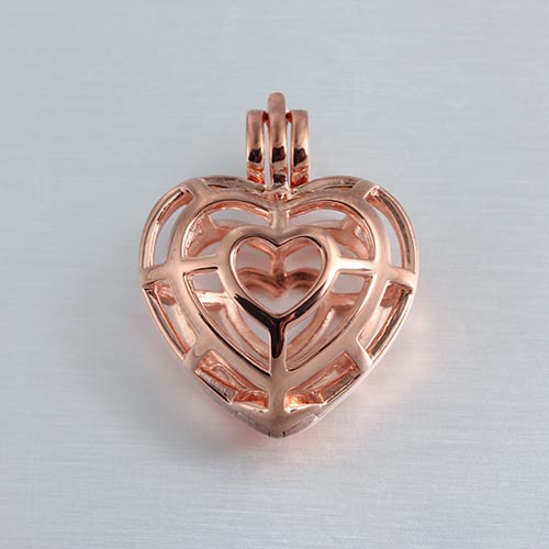 925 sterling silver hollow heart cage locket