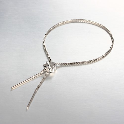 925 sterling silver clover adjustable bracelet