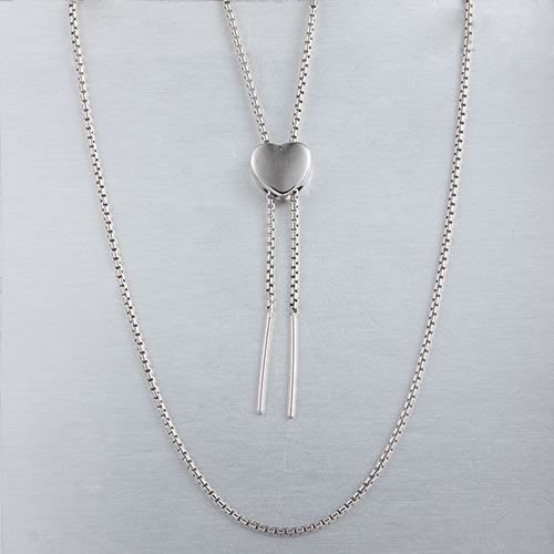 925 silver heart slider necklace