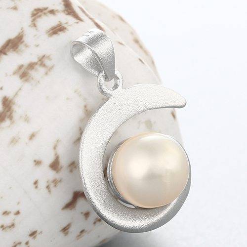 925 silver sandblasting helix pearl pendant findings
