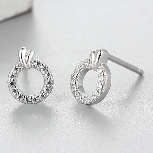 925 sterling silver cubic zirconia round stud earrings