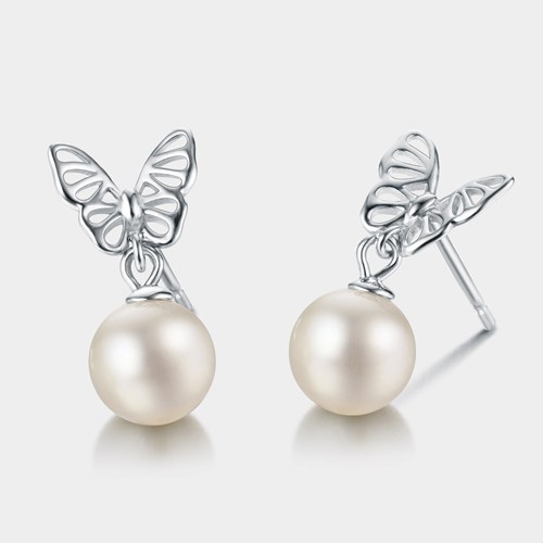 925 sterling silver butterfly drop earring mountings without pearl