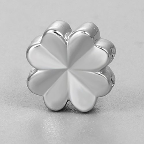 925 sterling silver bigger flower-leaf clover slider beads