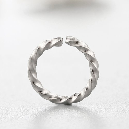 925 sterling silver simple twisted open rings -6mm