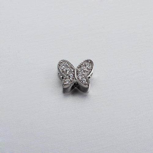 925 sterling silver cz butterfly beads