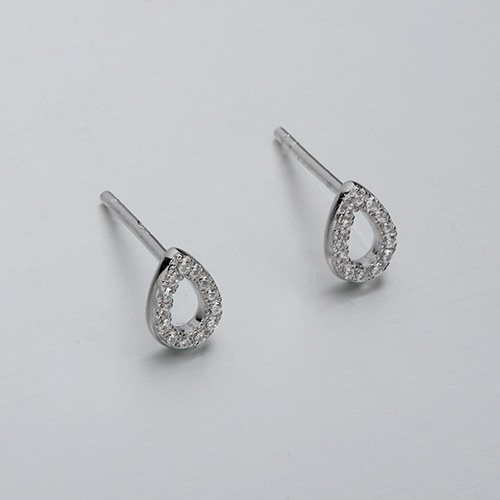 925 sterling silver cz teardrop stud earrings
