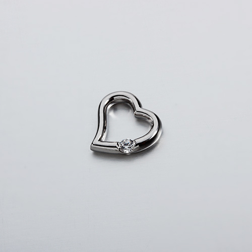 925 sterling silver cz heart pendant