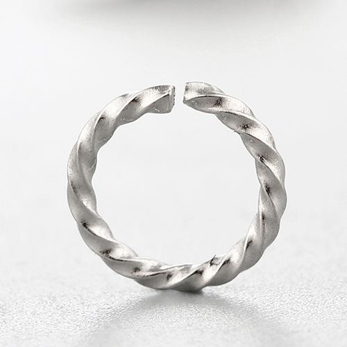 925 sterling silver simple twisted open rings -8mm