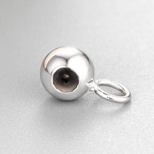 925 sterling silver 5mm silicone ball bead with jump ring