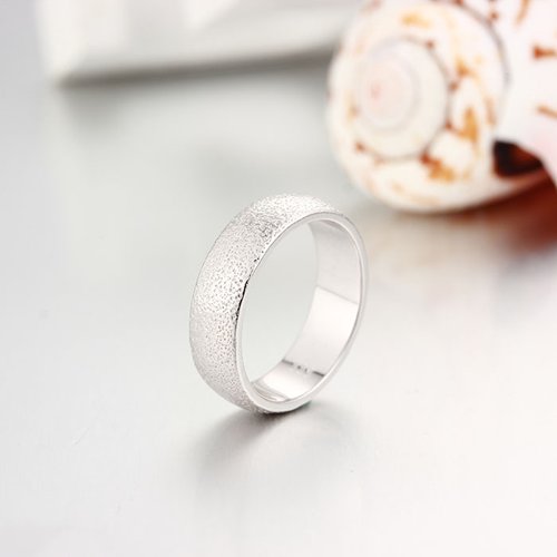 925 sterling silver wide sandblasting surfaced ring
