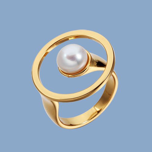 925 sterling silver pearl round adjustable rings