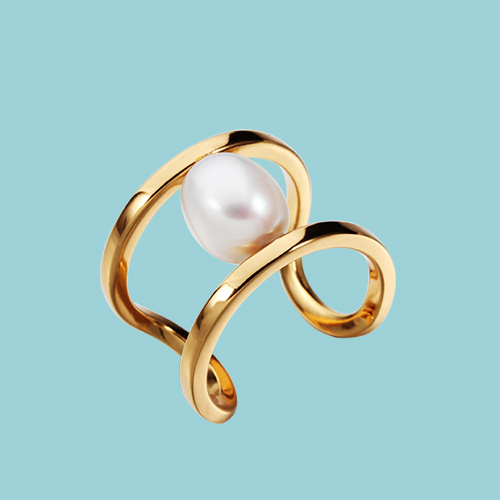 925 sterling silver pearl adjustable rings