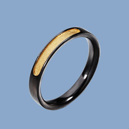 Black gold color 925 sterling silver dainty ring