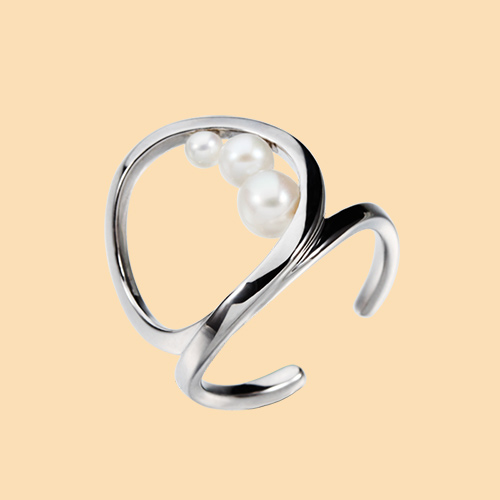 925 sterling silver pearls rings