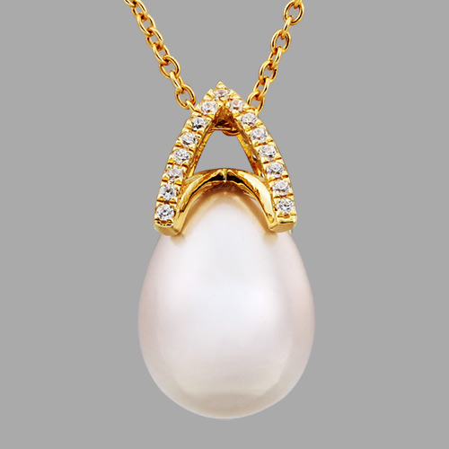 925 sterling silver cz teardrop shape pearl pendant