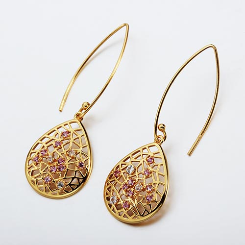 925 sterling silver gemstone teardrop earrings