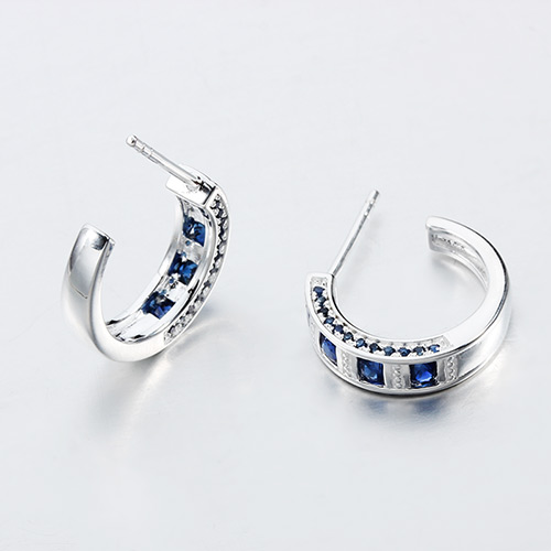 925 sterling silver gemstone hoop earrings