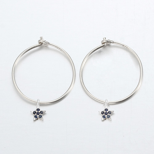 925 sterling silver minimalist star ear hoops