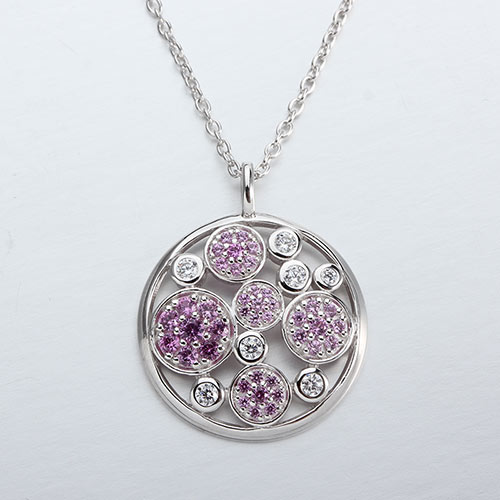 925 sterling silver cz round pendant