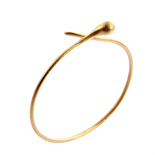 Minimalist 925 sterling silver brushed wire bangle