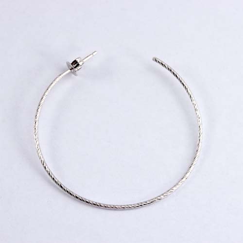 925 sterling silver spiral cut wire hoop earrings