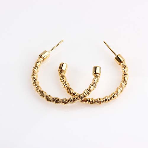 925 sterling silver thick cutting hoop earrings