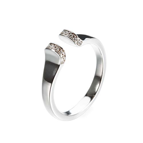 Wholesale sterling silver cz adjustable band ring