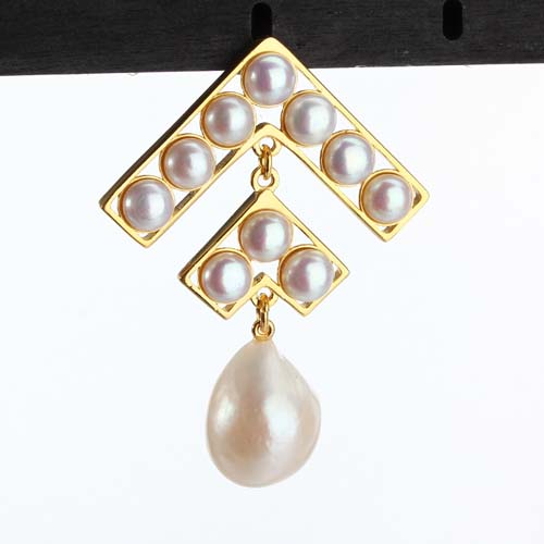 925 sterling silver royal statement pearl drop earrings