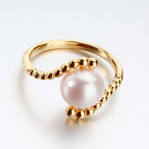 925 sterling silver round pearl ring