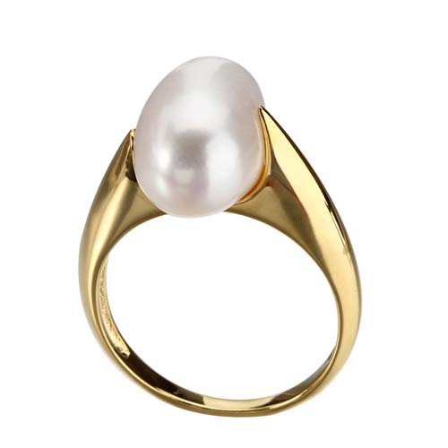 Fresh water rice pearl sterling silver ring