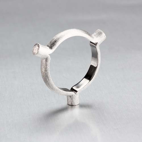 925 sterling silver fahion brushed ring