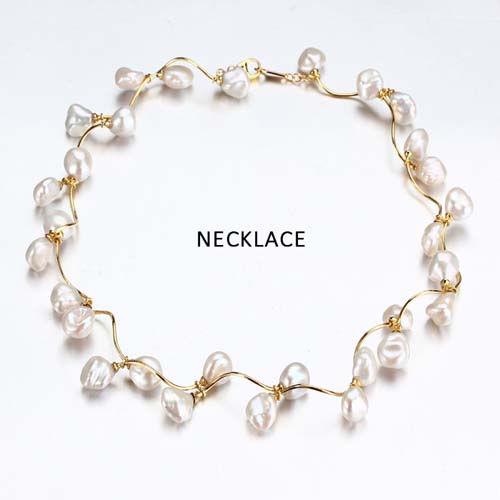 925 sterling silver baroque pearl floral necklace