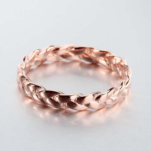 Fashion 925 sterling silver dainty weave ring
