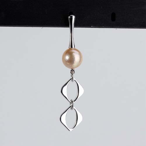 925 sterling silver pink baroque pearl earrings