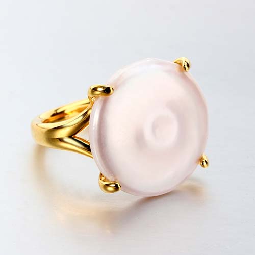 925 sterling silver baroque flat pearl prong setting ring