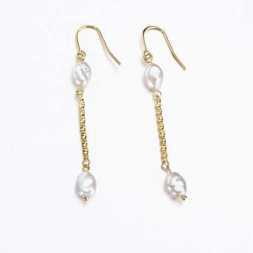 925 silver baroque pearl cutting wire earrings