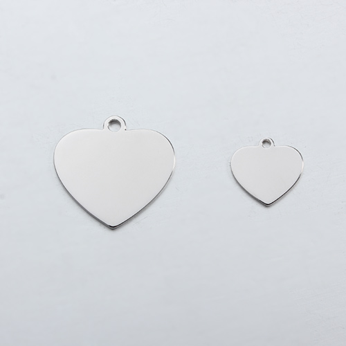 Custom logo 925 sterling silver heart blank tag ,smaller