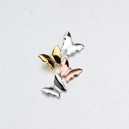 Three tone gold vermeil butterfly pendant jewelry