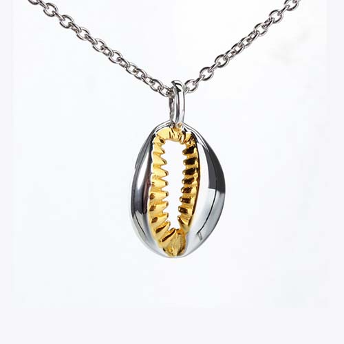 Gold vermeil cowrie sea shell charm pendant