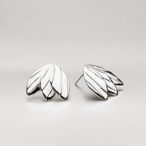 Wholesale 925 sterling silver leaf earrings post