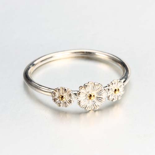 925 sterling silver chrysanthemum flower ring