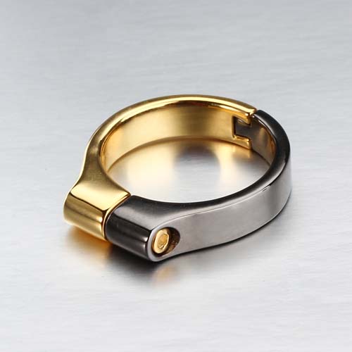 Trendy 925 sterling silver two tone plated ring