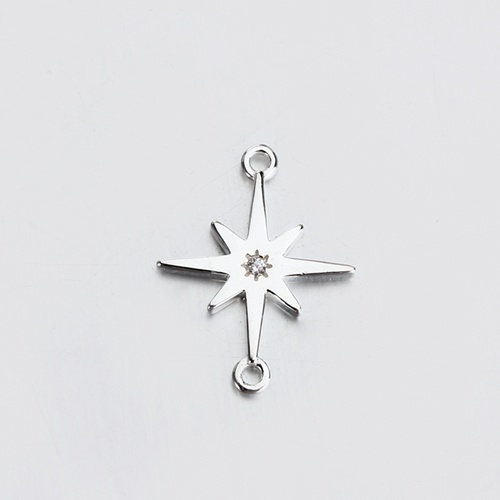 Renfook Sterling silver star CZ connector