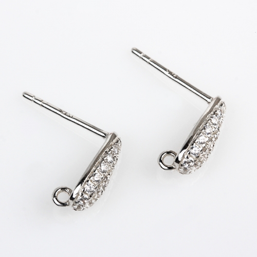 925 sterling silver zircon stud earring findings
