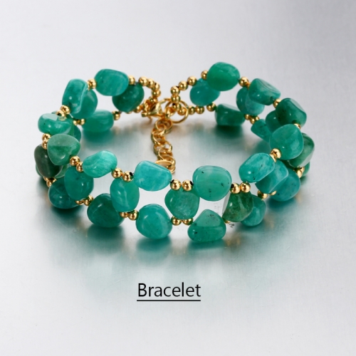 Renfook 925 sterling silver amazonite gemstone bracelet for women