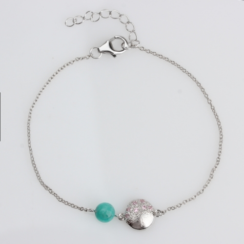Renfook 925 sterling silver CZ and colorful stone fashion bracelets 2020