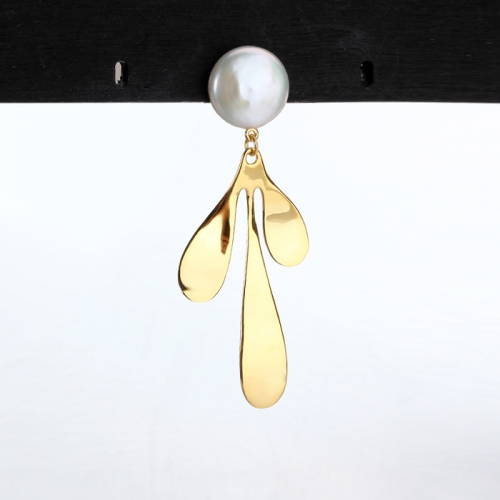 Renfook 925 sterling silver baroque pearl jewelry earrings
