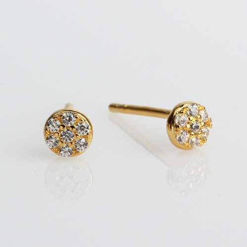 Renfook 925 sterling silver cubic zirconia tiny earrings for women
