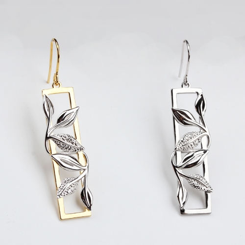 Renfook 925 sterling silver chinoiserie earrings for women